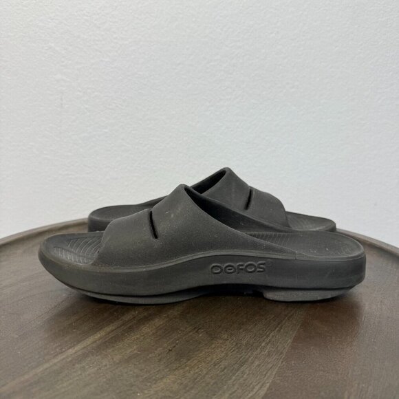 Oofos Ooahh Unisex Black Slide Comfort Sport Recovery Slip On Sandals M7/W9 - Picture 7 of 11